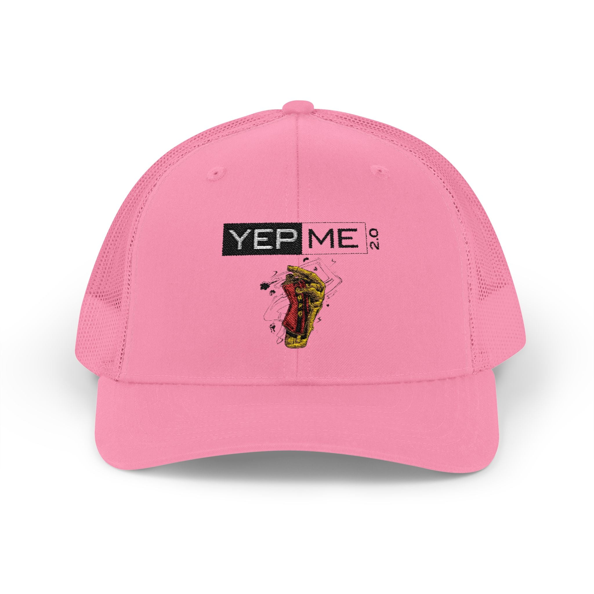 Yep Me Trucker Cap — White Snapback Hat with Retro Graphic
