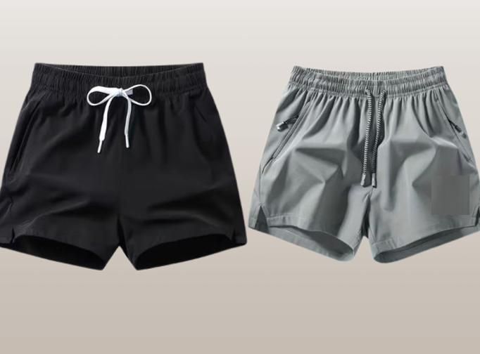 Men's Casual & Stylish Sports Shorts (Combo of Black & Grey)